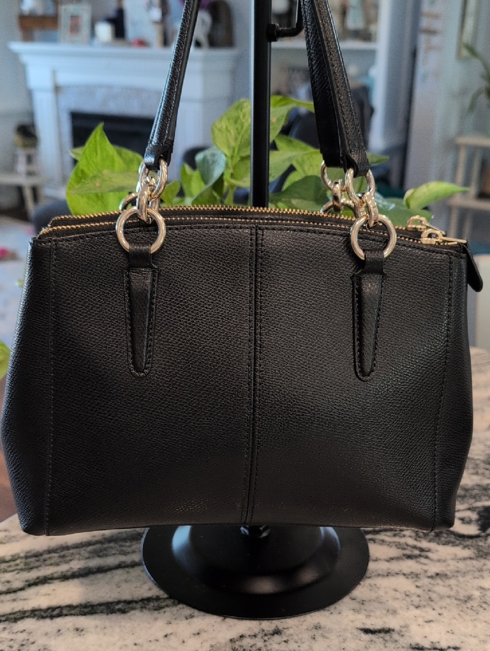 Coach Chelsea Mini Black Pebbled Leather Dome Satchel Bag & Matching Wallet - Picture 9 of 16